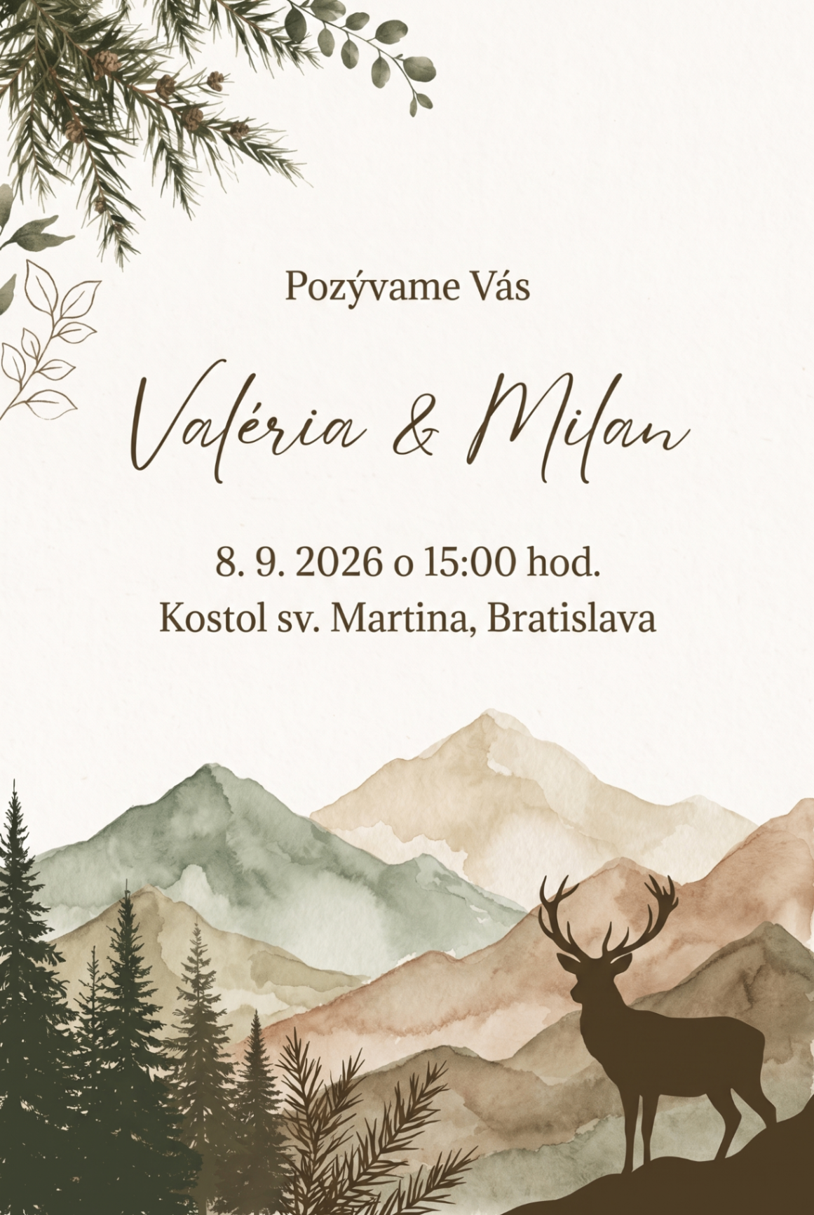 Svadobné oznámenie pre milovníkov prírody