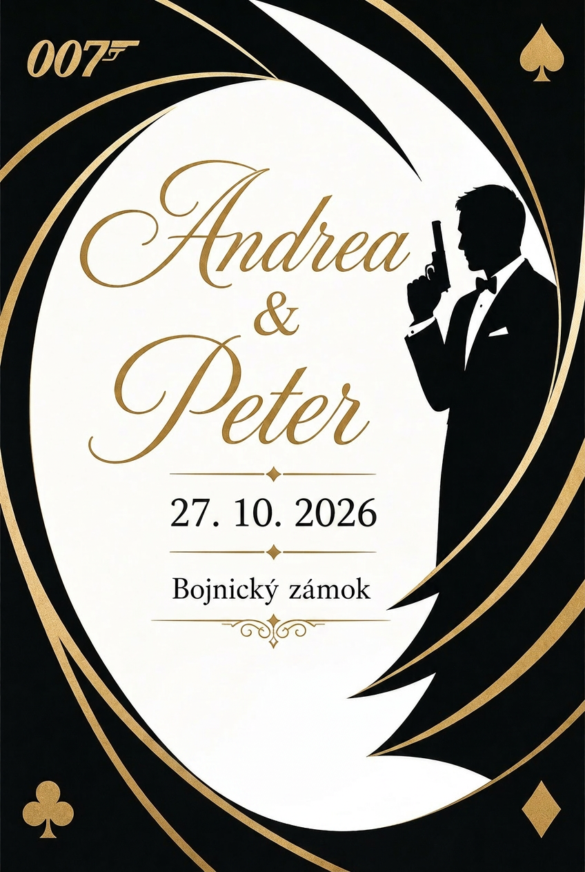Svadobné oznámenie pre fanúšikov Jamesa Bonda