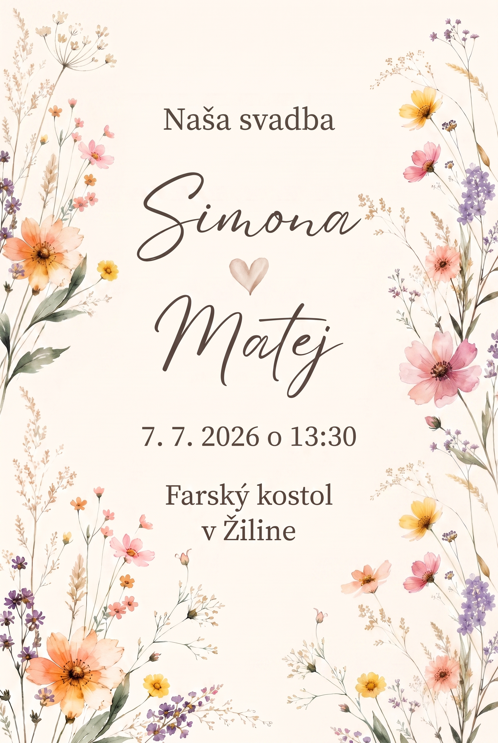 Svadobné oznámenie pre romantické duše